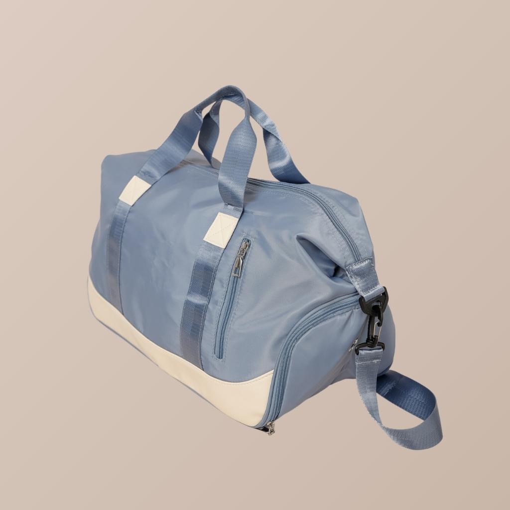 Maleta para mujer deportiva con múltiples bolsillos y correa ajustable, color azul claro, DCVS