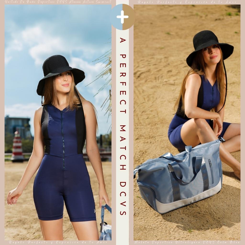 Match: Vestido De Baño Deportivo DCVS Atenea + Maleta Deportiva DCVS Calm Blue
